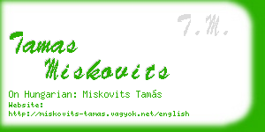 tamas miskovits business card